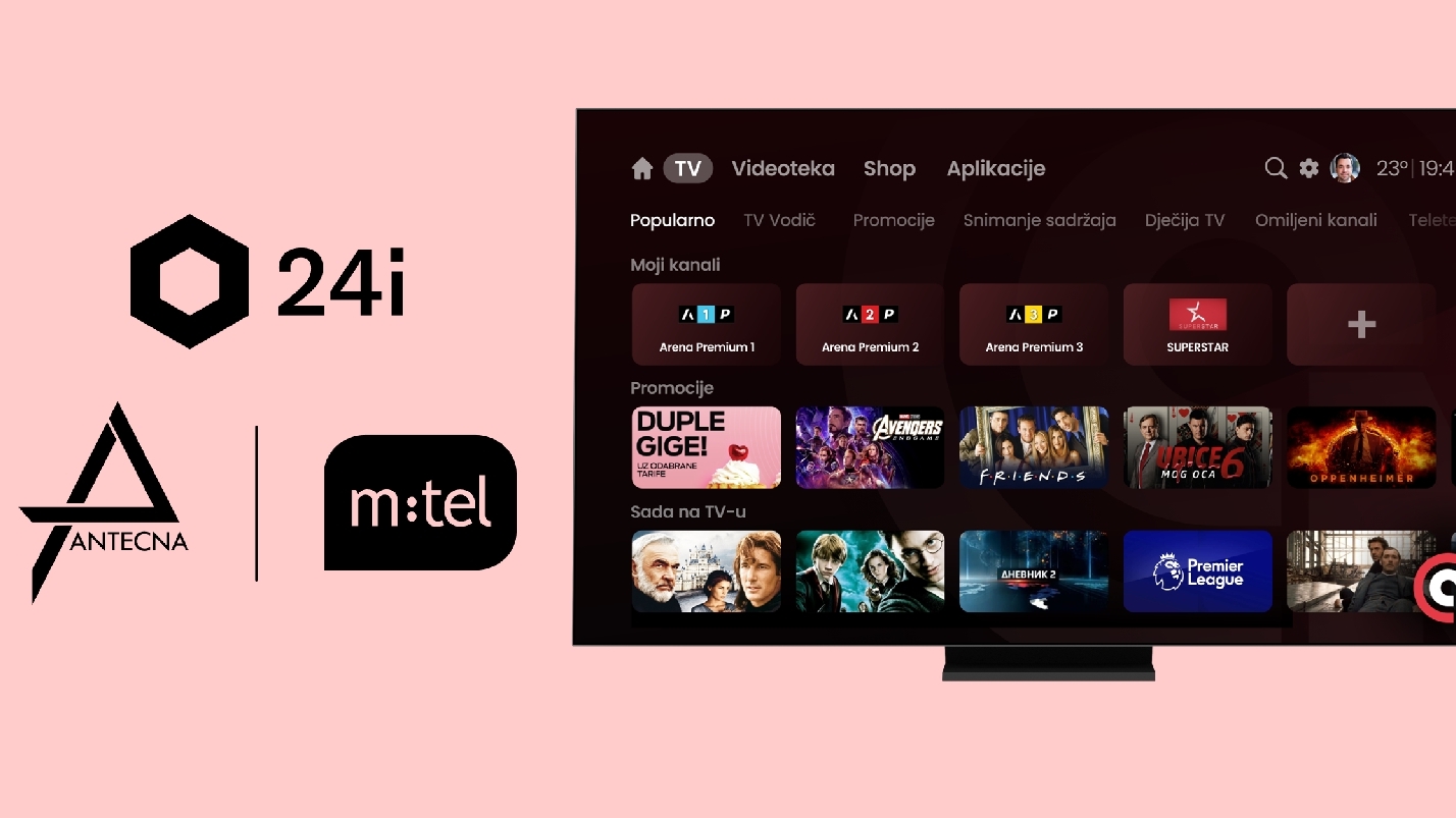 Telekom Srbija-owned m:tel in Bosnia and Herzegovina has partnered with 24i and Antecna to offer an improved TV experience with new functionalities and an advanced user interface.